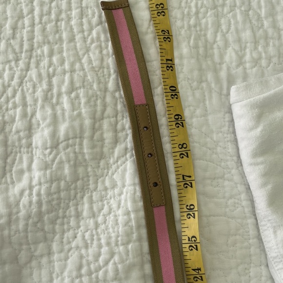 Gucci Belt Pink and Beige Stripe with Gucci Buckle - Picture 10 of 12